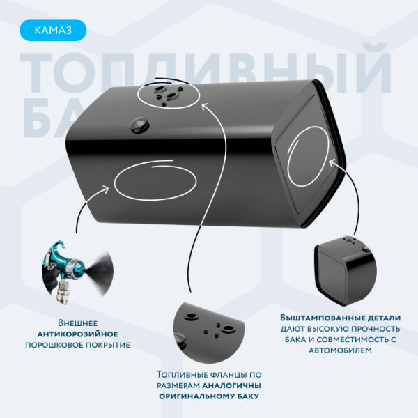 Топливный бак 500 литров (650х650х1325)