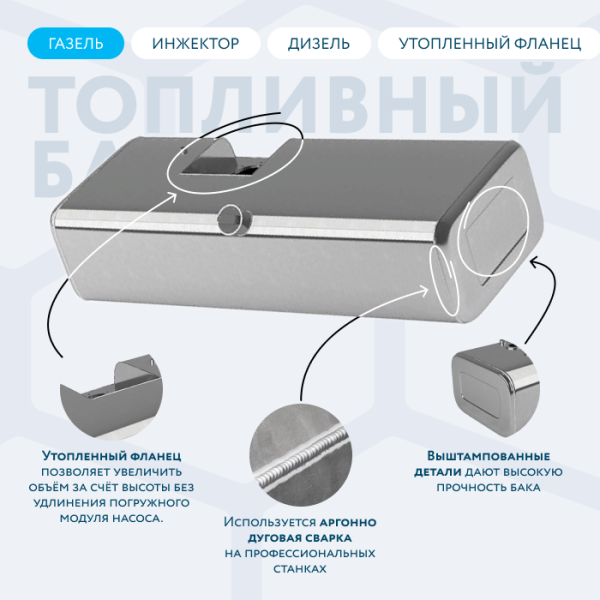 Купить Алюминиевый бензобак с утопленным фланцем 210 литров инжектор / дизель Алюминиевый бензобак с утопленным фланцем 210 литров инжектор / дизель
