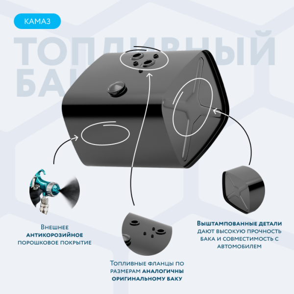 Топливный бак 210 литров (530х650х690)